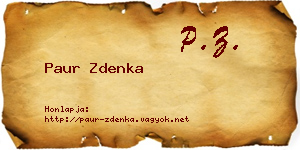Paur Zdenka névjegykártya